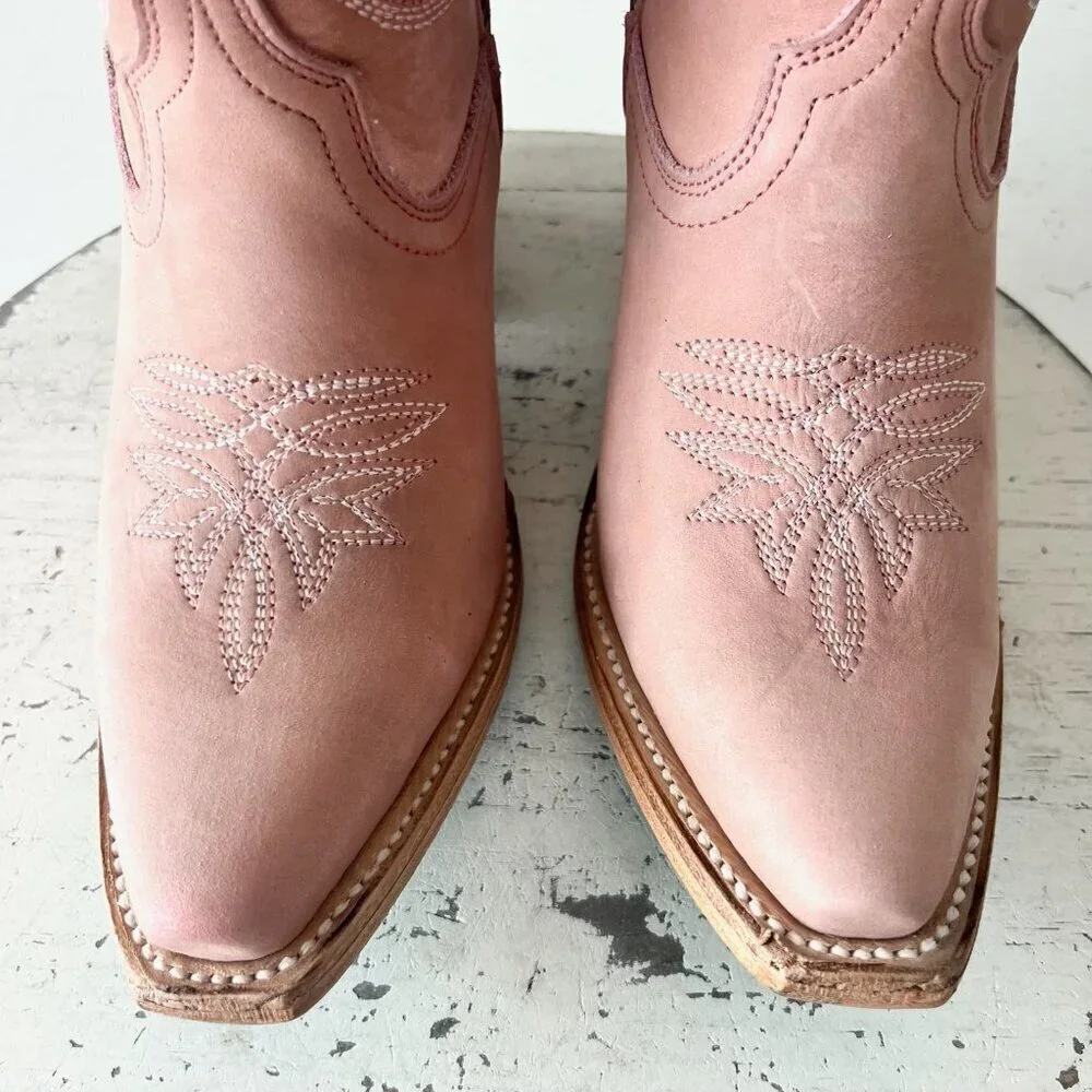 Lane SMOKESHOW Womens Cowboy Boots 5 Pink Leather Western Cowgirl Mid Calf Tall - Picture 8 of 14
